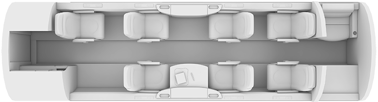 Seating configuration Phenom 300 